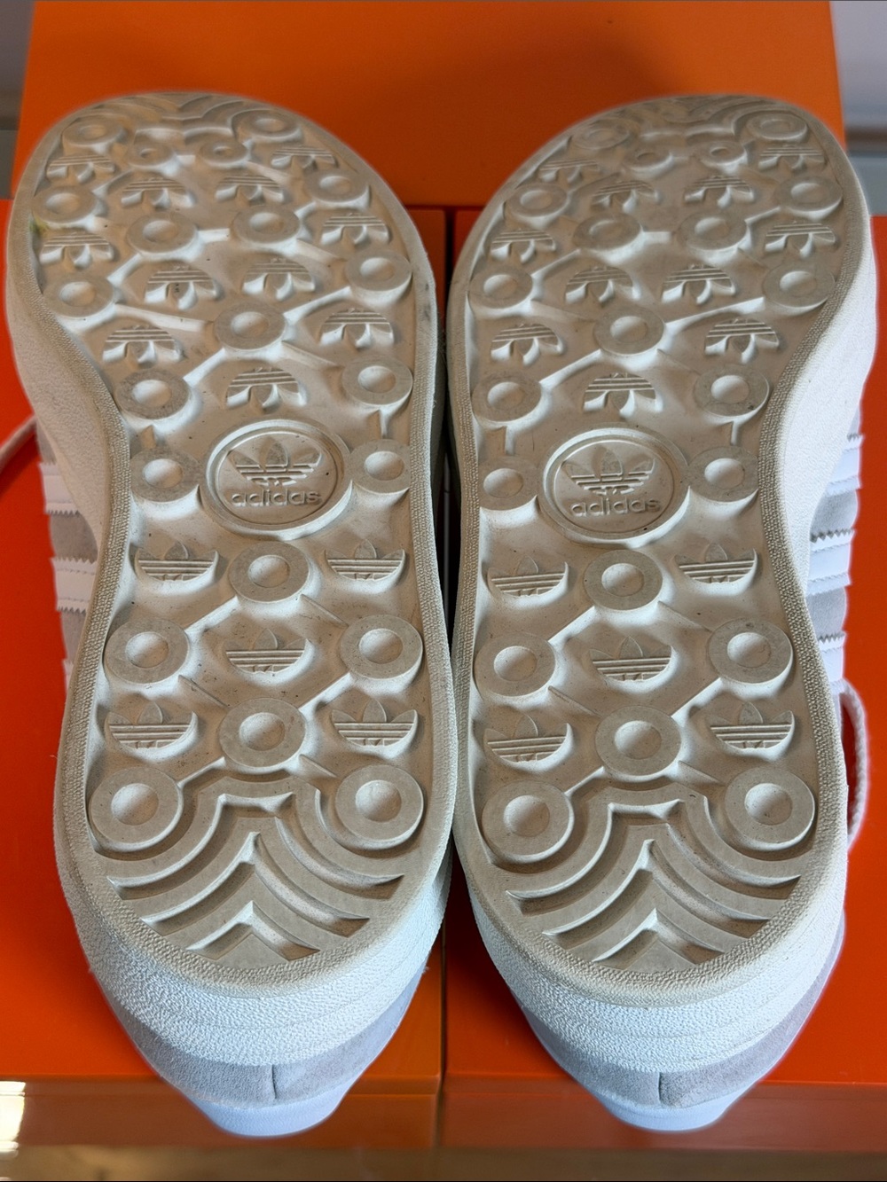 Adidas Gazelle Bold Women’s Light Gray Suede Sneakers with White Stripes - Picture 7 of 9
